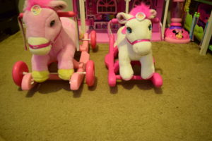 Small and Large Disney princess rocking ponies horses comparison