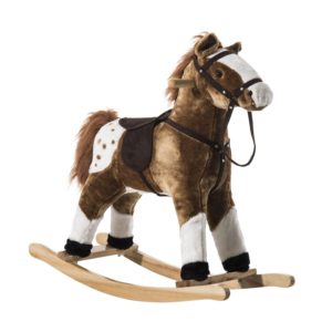 Qaba plush rocking horse with sound for 2 - 4 years old toddlers kids boys and girls