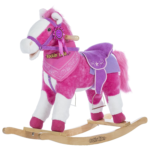 Rockin rider pink plush rocking horse for girls with sounds and movements