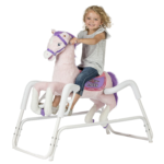 Rockin Rider Pink Spring Rocking Horse Toy for 2 years old toddlers to 5 years old kids Ride on toy Sound