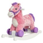 Rockin rider new moder candy pink rocking pony converts to roller