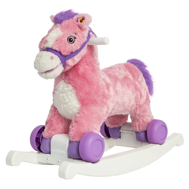 pink plush rocking horse