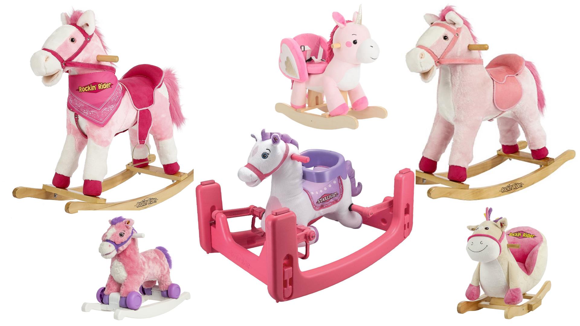 happy trails pink plush rocking pony