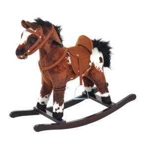 Qaba plush rocking horse with sound for 2 - 4 years old toddlers kids