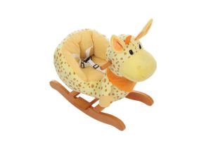 Labebe plush rocking giraffe animal with seat belt for babies toddlers ride on toy