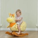 Labebe Plush Rocking Giraffe Animal with Seat & Belt for Babies Toddlers Ride On Toy
