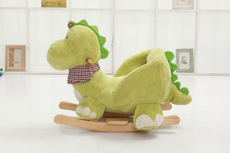 plush dinosaur rocking horse
