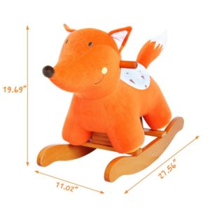 Labebe plush fox rocking animal for babies toddlers ride on toy adorable gift