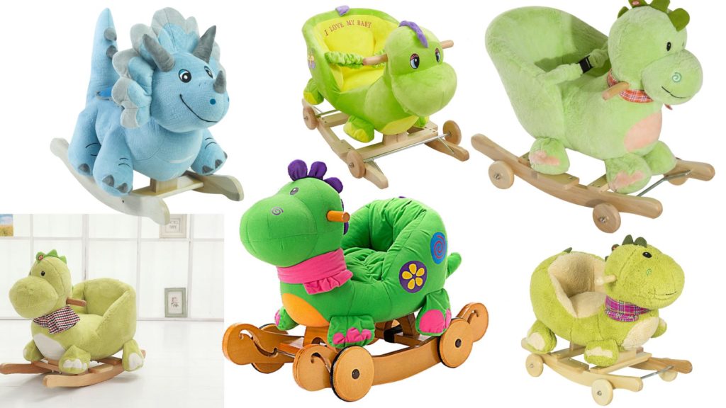 Plush Rocking Dinosaurs for Babies & Toddlers to Ride On Toy Rockers