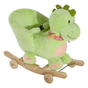 Child/Toddlers Rocking Toy Kids Birthday Gift Stuffed Animal Rocker Dinosaur Ride On Toy Green Dinosaur P PURLOVE Rocking Horse Toy Plush Ride-On Rocker w/ Seat Belt