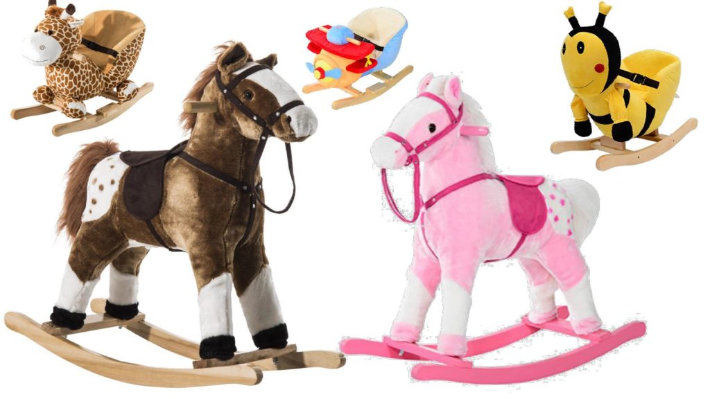 Qaba plush rocking horses and animal rockers for children babies toddlers
