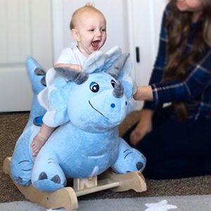Rockabye plush dinosaur rocker for babies and toddlers