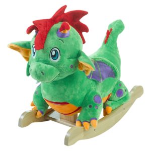 Plush dragon rocker for baby and toddler ride on rocking toy