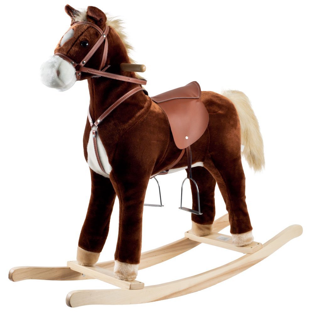 Happy Trails Toddler Kids Plush Rocking Horse height 