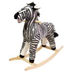 Happy Trails plush zebra rocking horse for toddlers kids ride on toy