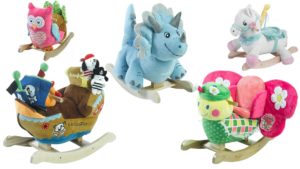 Plush rocking animal chairs with sound for babies and toddlers