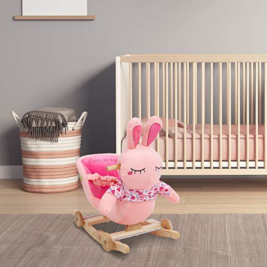 Large sweet rabbit rocker with comfortable chair for young baby's to practice sitting