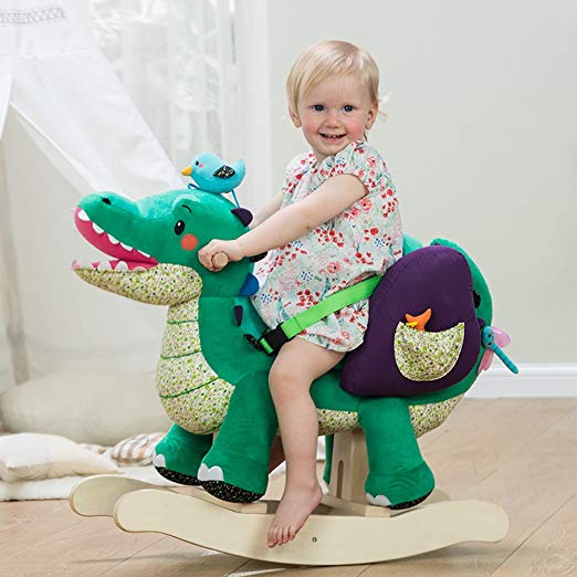 Cute plush rocking crocodile chair for baby's room
