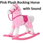 pink plush rocking horse with sound