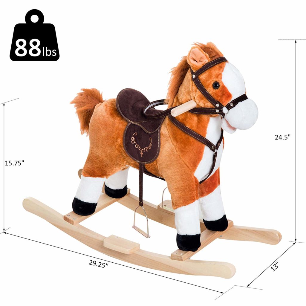 Qaba plush rocking horse dimensions