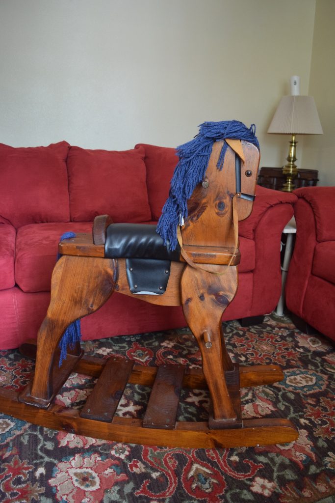 Wooden rocking horse for toddlers and kids ride on toy