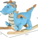 Qaba Kids Plush Rocking Dinosaur toy with dimensions