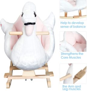 Qaba plush rocking swan with playful design and extra soft padded seat