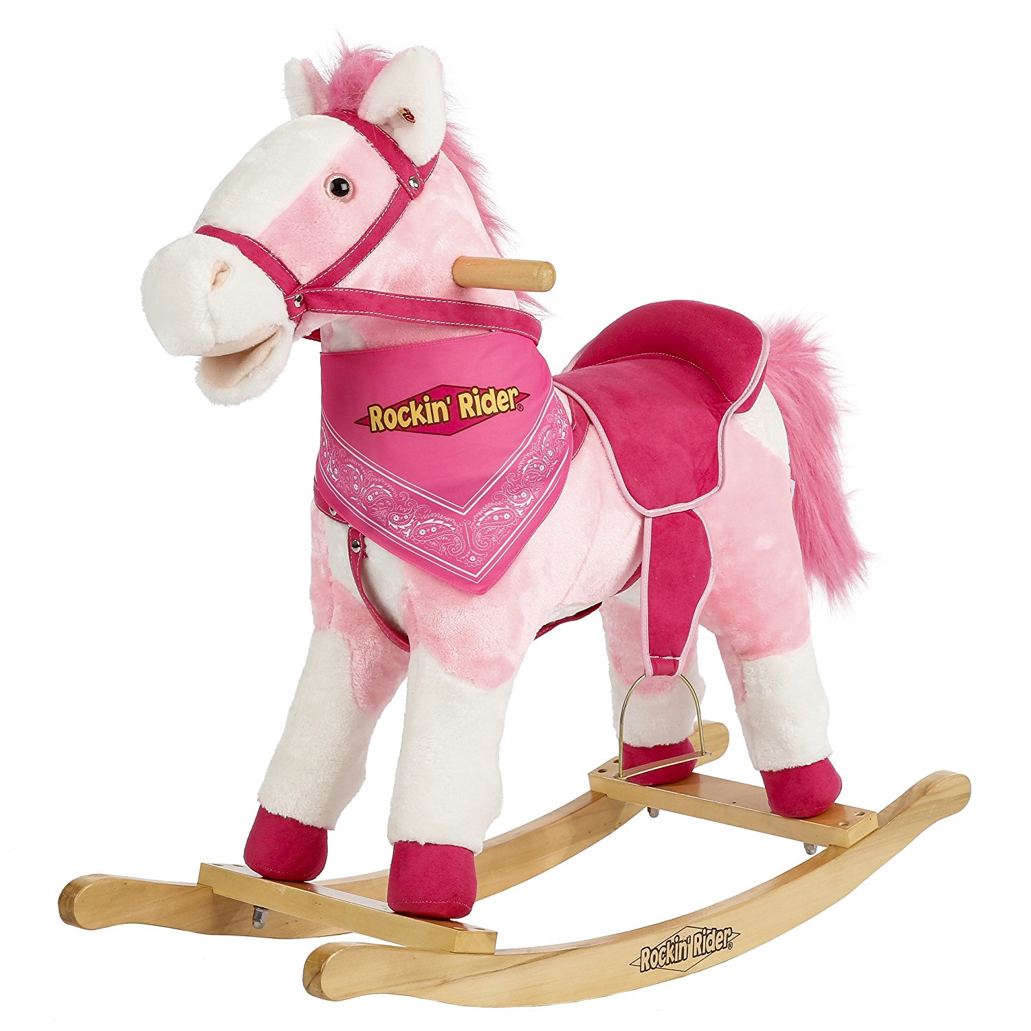 pink plush rocking horse