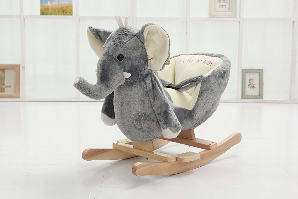nursery elephant plush rocker